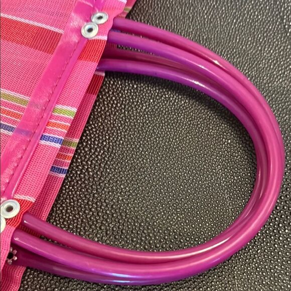 Pink Striped Kids Tote Bag with Sunglasses - Picture 5 of 5